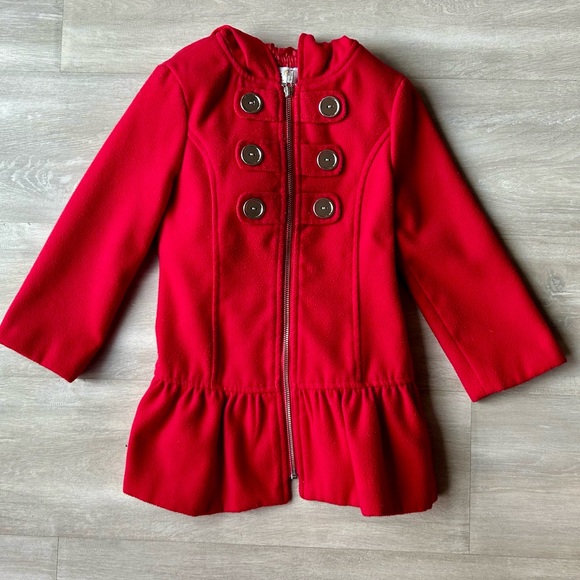 Beautiful red coat with hood - Picture 5 of 6